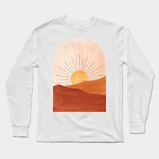 Abstract boho sunrise, terracotta landscape Long Sleeve T-Shirt